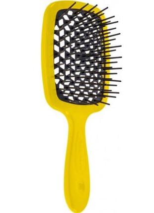 Расческа для волос janeke superbrush 1830 the original italian patent желтая с черным1 фото