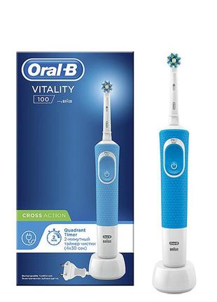 Электрическая зубная щетка oral-b vitality d100.413.1 crossaction blue2 фото