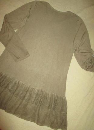 Серое вискозное платье варёнка с оборкой,40р8 фото