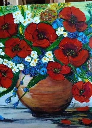 Картина на холсте "алые маки"