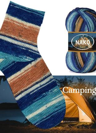 Шкарпеткова пряжа nako boho concept, camping 32449