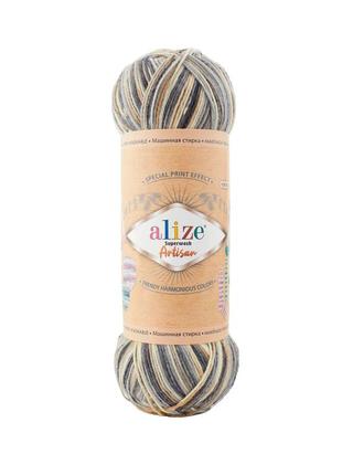 Шкарпеткова пряжа alize artisan superwash, 9005