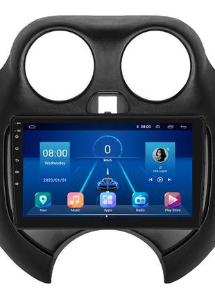 Штатна магнітола 9" lesko для nissan march iv (k13) рестайлінг 2013-н.в. 6/128gb 4g wi-fi gps top