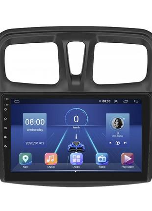 Штатна магнітола 9" lesko для renault sandero ii 2013-2018 6/128gb 4g wi-fi gps top рено