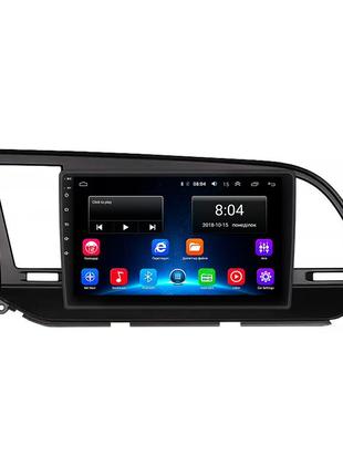 Штатна магнітола lesko для hyundai elantra vi (ad) рестайлінг 2018-2020 екран 9" 2/32gb wi-fi gps base 2 шт.