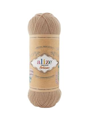 Носочная пряжа alize artisan superwash, бежевый 431