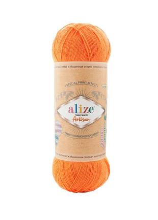 Носочная пряжа alize artisan superwash, оранжевый 336