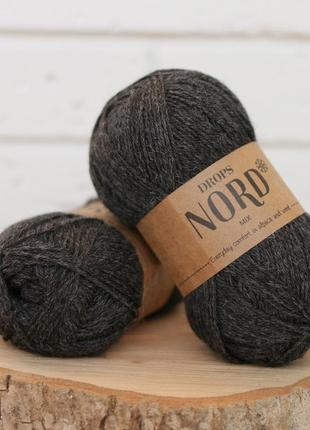 Пряжа drops nord — dark grey, 06