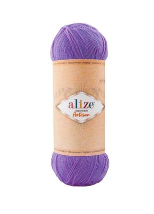 Носочная пряжа alize artisan superwash, фиолетовый 44