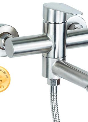 Змішувач ht ø35 для ванни гусей прямий 100мм дивертор вбудований картриджний ss aquatica t-2c171p (9719211)