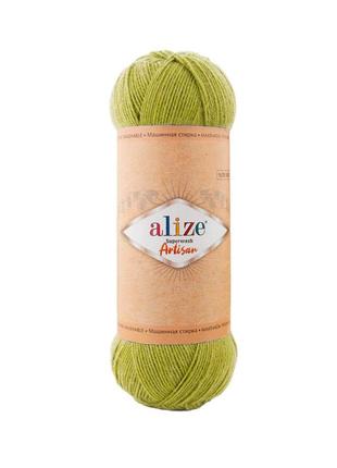 Шкарпеткова пряжа alize artisan superwash, зелений 11