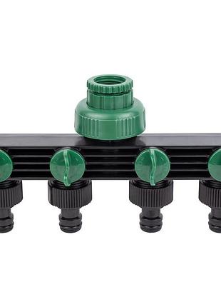 Кран распределительный с адаптерами 1/2" 4-е выхода в/р 1/2"×3/4" (abs) grad (5016905)