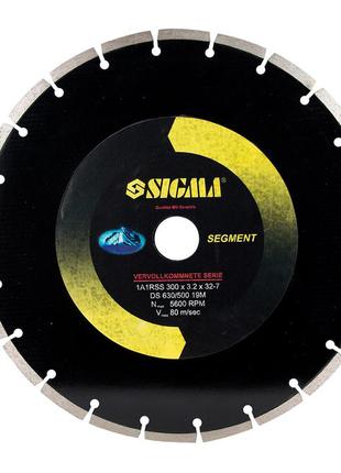 Круг алмазний hq сегментний ø300×32 мм, 5600об/хв sigma (193300z)