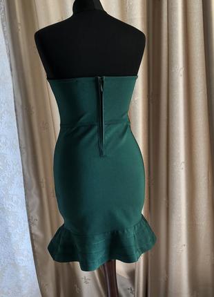 Шикарна сукня бандаж смарагдового кольору5 фото