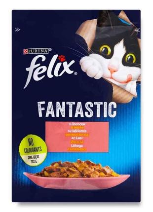 Purina felix вологий корм для кішок із лососем у желе 85 г