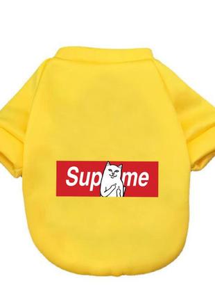 Худи для котов и кошек pet style "supreme" желтое