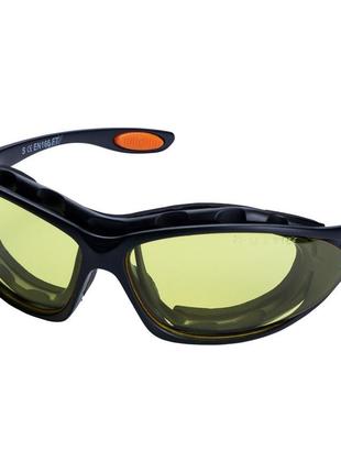 Набор очки защитные с обтюратором и сменными дужками super zoom anti-scratch, anti-fog (янтарь) sigma
