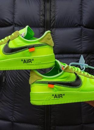 Nike air force x off white green3 фото