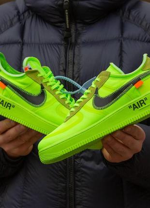 Nike air force x off white green1 фото