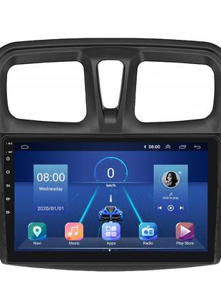 Штатна магнітола 10" lesko для renault logan ii 2012-2018 6/128gb 4g wi-fi gps top рено