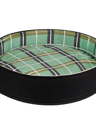 Лежак для собак bronzedog повсть+бязь круглий чорний