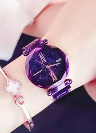 Жіночий годинник starry sky watch mode violet10 фото