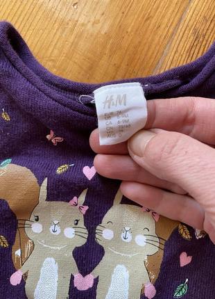 Теплое платье для девочки 74р 6-9мес h&m 3