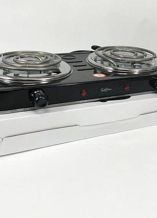 Электроплита suntera dp-1915 2000 вт, плита на 2 комфорки, черная