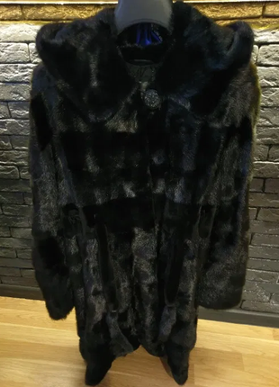 ‼️ шуба норковая carolina fur. шубка под пояс (норка чёрная, натуральная)2 фото