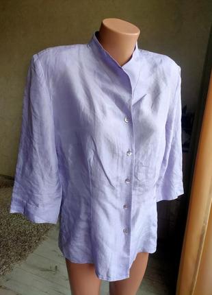 Шелковая рубашка, блуза на весну рукав 3/4, пог 56.54 фото