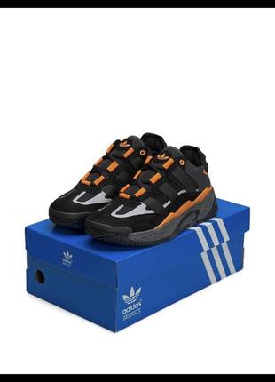 📊мужские кроссовки adidas niteball hd black orange