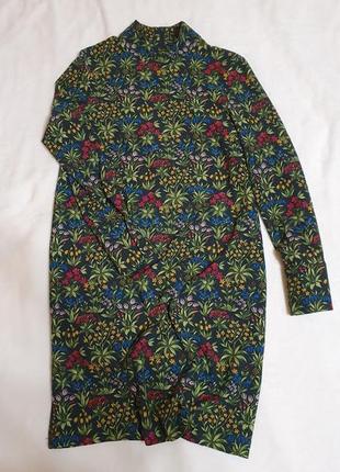 Сукня зелене в квітковий принт