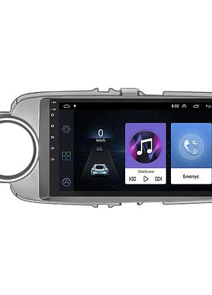 Штатна магнітола lesko для toyota yaris iii 2010-2014 екран 9" 1/16gb wi-fi gps base ярис 1 шт.