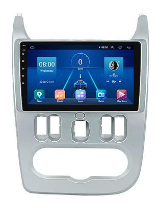 Штатна магнітола 9" lesko для dacia sandero i 2007-2012 6/128gb 4g wi-fi gps top дачия