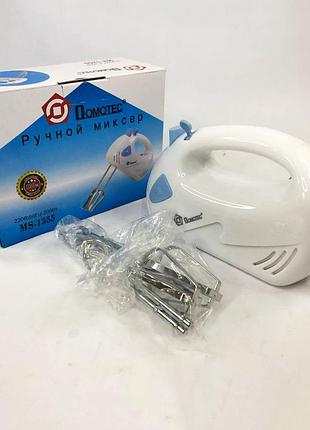 Миксер domotec ms-1355 200 вт, миксер ручной, 7 скоростей