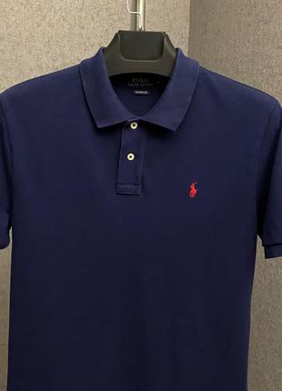 Синяя футболка поло от бренда polo ralph lauren3 фото