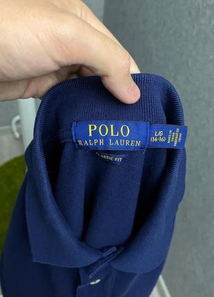 Синя футболка поло від бренда polo ralph lauren5 фото