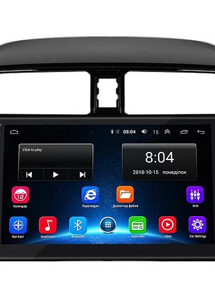 Штатна магнітола lesko для mitsubishi mirage vi 2012-2015 екран 9" 2/32gb wi-fi gps base міцубісі міраж