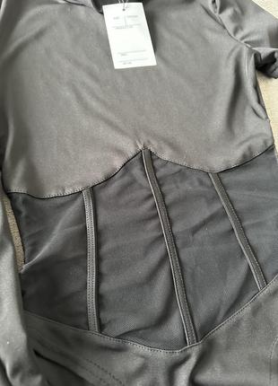 Боди с имитацией корсета на длинный и короткий рукав4 фото