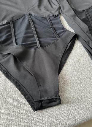 Боди с имитацией корсета на длинный и короткий рукав6 фото