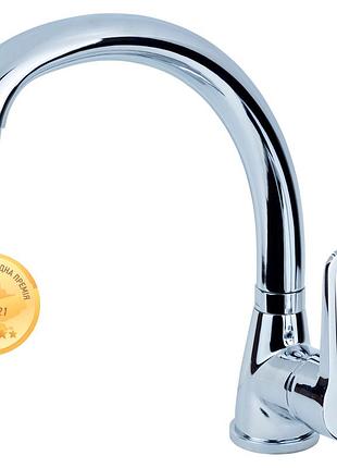 Смеситель hl ø35 для кухни гусак ухо на гайке aquatica hl-4b130c (9734100)