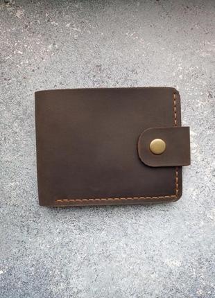 Стильный кошелек кошелек из винтажной кожи crazy horse коричневый3 фото