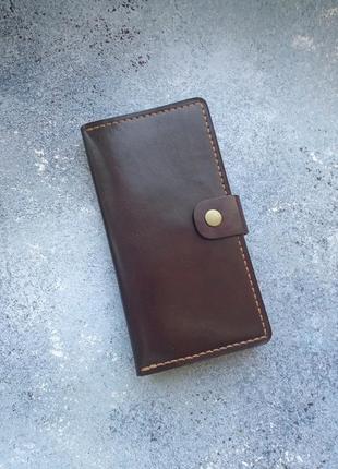 Стильний гаманець зі шкіри шкіряне портмоне ручної роботи3 фото