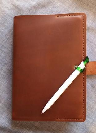 Кожаная обложка на блокнот ежедневник формата а5