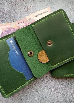 Компактний гаманець зі шкіри кошелек8 фото