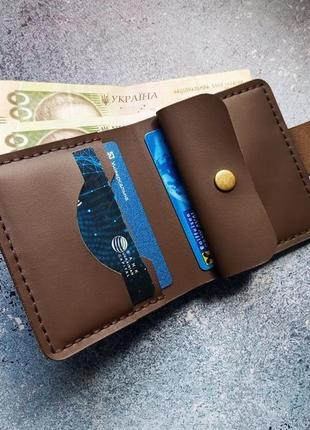 Компактний гаманець зі шкіри кошелек5 фото
