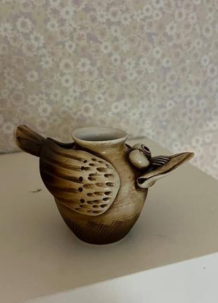 Вазочка пташка, глина