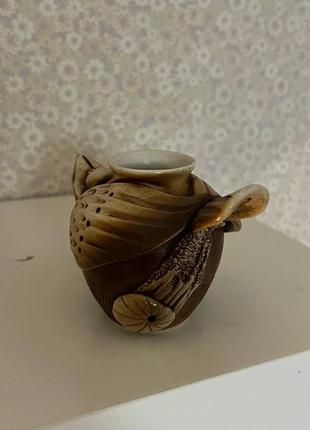Вазочка пташка, глина