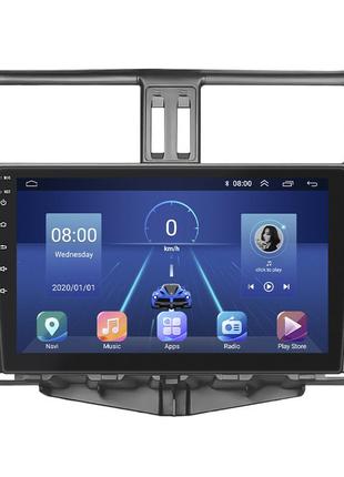 Штатная магнитола lesko для toyota land cruiser prado 150 series 2009-2013 экран 9" 4/64gb 4g wi-fi gps top
