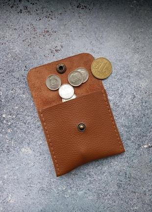 Шкіряна монетниця міні гаманець ручної роботи1 фото